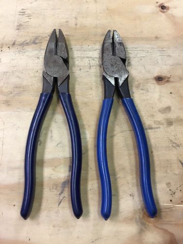2 Pair Klein 9NE, 9 in. side cutter pliers Gently Used