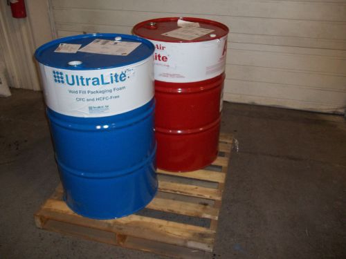 Sealed air ultralite void fill packaging foam a &amp; b 55gal drum barrel for sale