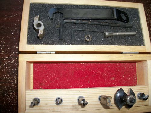 Skil router bits with wooden storage case