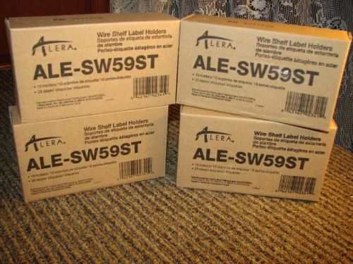 4 boxes of Alera Wire Shelving 3&#034; Shelf Tag 10-Pk Grey ALESW59ST ALE-SW59ST New