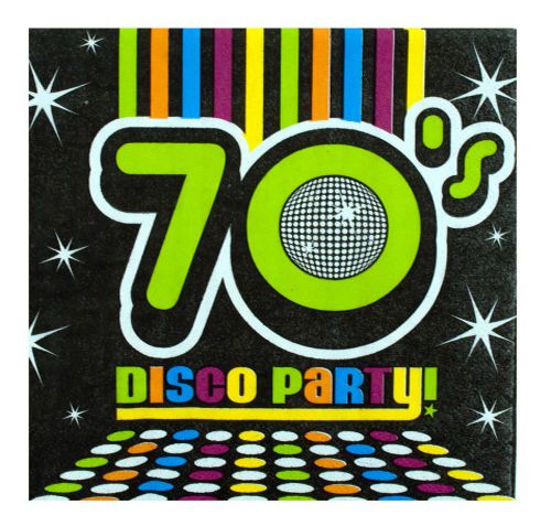 &#034; 70s &#034; Party Napkins - Set of 24 [ID 3169794]