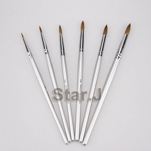 6pcs new dental lab porcelain ceramic ermine brush sable pen set assorted for sale