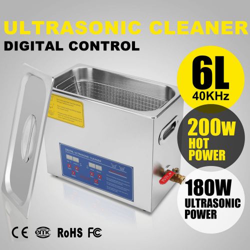6L 6 L ULTRASONIC CLEANER BUILT-IN TRANSDUCER FOR HOME USE LARGE TIMER FANTASTIC