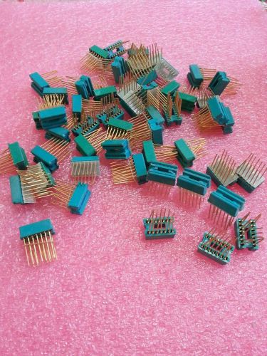 Lot of 50 pcs Genuine New AUGAT WIRE WRAP DIP SOCKETS 14 Machine Gold Pins PCB