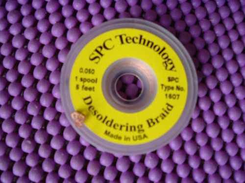 SPC TECHNOLOGY DESOLDERING BRAID / SPGE TYPE No 1607 .050 5&#039; MADE IN USA