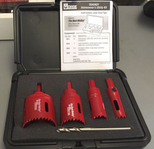 M. k. morse 4pc home owners utility hole saw kit-4pc tahuk01 new in box sr 64$ for sale