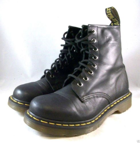 DR. MARTENS 11822 8-EYE AIR-CUSHIONED BOOTS BLACK LEATHER US L 9 M 8 UK 7 MED