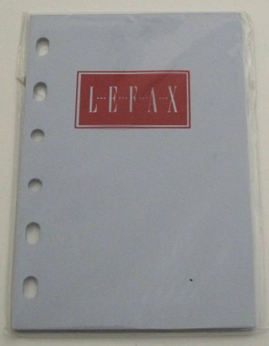 Lefax Blue Unruled  Planner Refill Pages 4 or 6 Ring 3 1/4 x 4 3/4