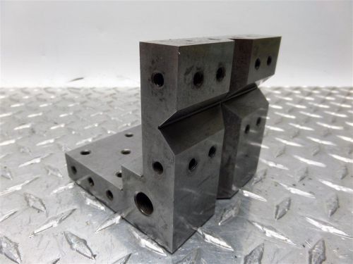 3-3/4&#034; x 3-3/4&#034; x 3-3/4&#034; drilled &amp; tapped drill press machinist angle plate for sale