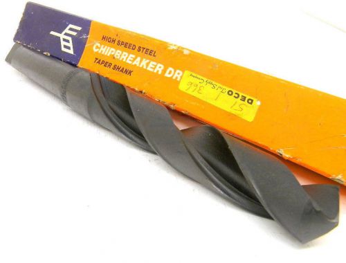 New surplus f.b. tools 1-15/32&#034; taper shank twist drill #4mt 1.4688&#034; chipbreaker for sale
