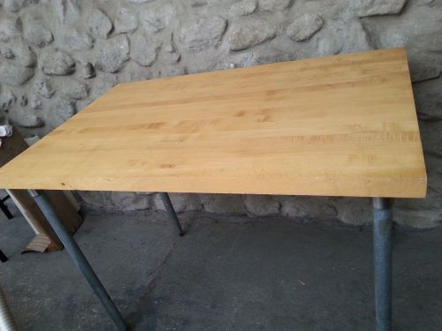 48&#034; x 30&#034; Butcher Block Wood Maple Top Work Bakery Roll Under Bakers Table