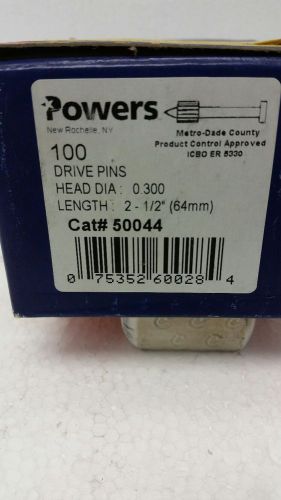 Powers Fasteners 2-1/2&#034; x .300 Drive Pins - (1 Box of 100) # 50044