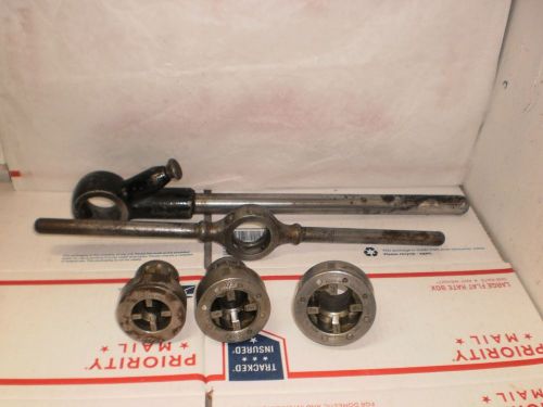 Toledo  pipe threader set   ratchet, handle,  dies 3 plus tap die handle for sale