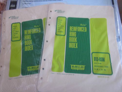 Ring book index mylar strip reinforced clear insertable tab white labels 11x8.5 for sale