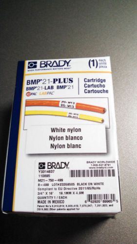 Brady M21-750-499 16&#039; Length, 0.75&#034; Width, B-499 Nylon Cloth, Black On White New