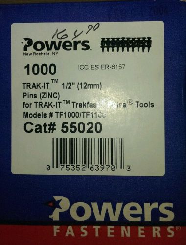 POWERS FASTENERS 55020 1/2&#034; ZINC TRAK-IT KIT 55020 (BOX OF 1000 NO FUEL CELL)