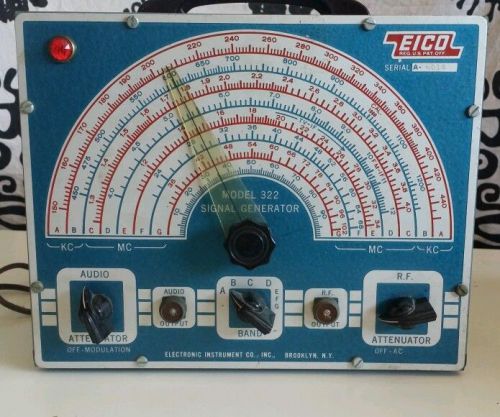 Vintage EICO Signal Generator Model 322 w/ cord- POWERS UP