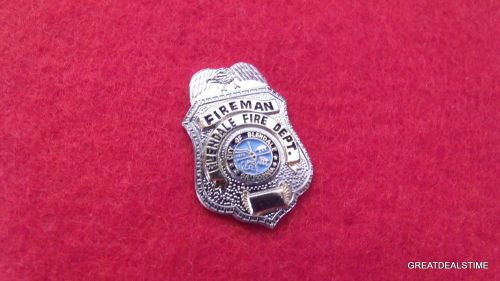 City of glendale ca fire dept badge,fireman mini  lapel pin,silver eagle shield for sale