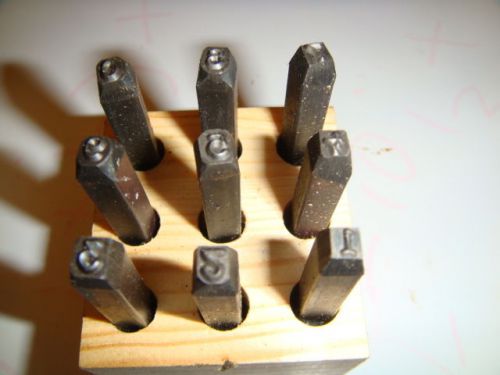 Young Bros Stamp Works 1/8 inch Steel Set 9 Figure Number Character MADE IN USA