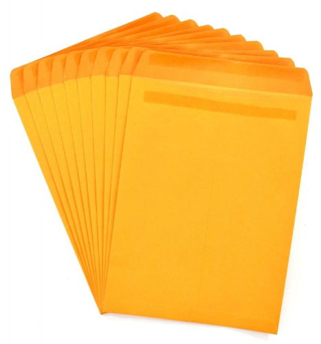 Office Lot of 10 STAPLES Brown Kraft Self Sealing Envelopes 9.5&#034; x 12.5&#034;