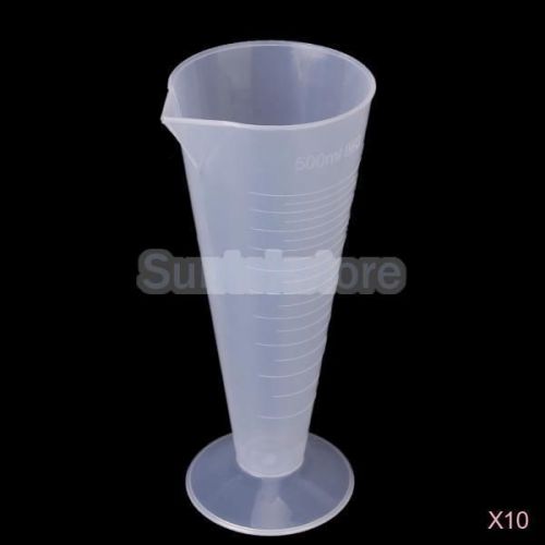 10x 500ml Kitchen Laboratory Plastic  Beaker Measuring Liquid Sauce Flour Cup