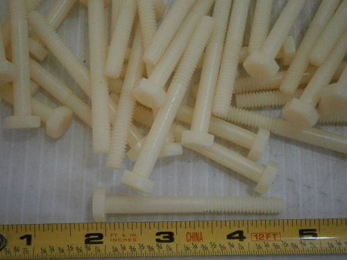 Machine Screws 1/4-20 x 2 1/2 Hex Cap Nylon Partial Thread Lot of 40 #2095