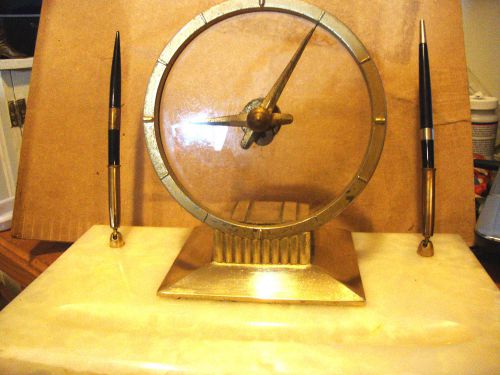 6&#034; Dia. Mystery Clock - Marble Desk Set - Not Working