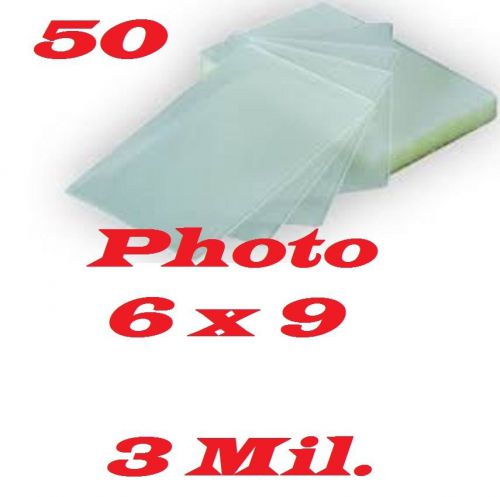 50 6 x 9  Laminating Laminator Pouches Sheets 3 Mil Photo