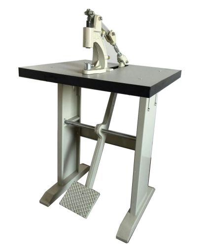 Grommet &amp; snap press machine by foot,with wood top &amp; l legs,22&#034;x24&#034;x28&#034;,usa sale for sale