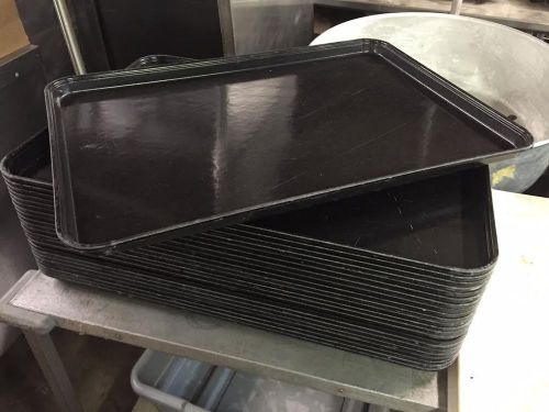 23 Tabletop Serving Black Plastic Food Trays Commercial Heavy Duty NSF