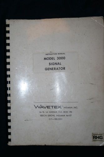 Wavetek Model 3000 SIGNAL GENERATOR Instruction Manual with SCHEMATICS
