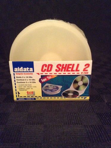 NIP Aidata CD DVD Shell 2 10 Pack  Cases CCD2-10 Disks Clear Music Accessories