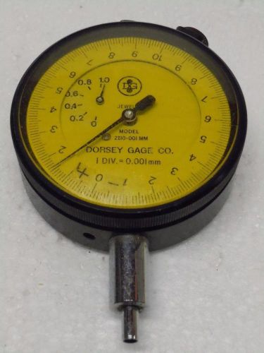 DORSEY GAGE CO. Dial Bore Gauge Model 2I10 I DIV 0.001mm Yellow Back DG Jewelled