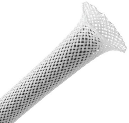 Expandable braided sleeve, wire and cable loom sleeving 40mm - white - 25mtrs for sale