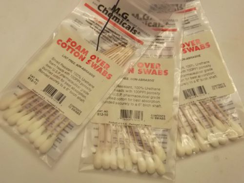 812-10 MG CHEMICALS - QTY 4 PKS OF 10 - FOAM OVER COTTON SWABS 100% URETHANE