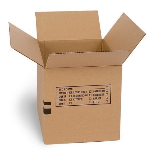5 pack - medium moving boxes -corrugated single wall free shipping  18&#034;x18&#034;x16&#034; for sale