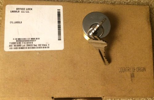 Schlage l9050lb office mortise lock w/armor face &amp; sc1 cylinder w/2 keys 26d for sale