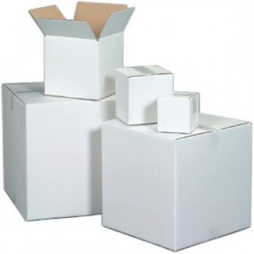 White Corrugated Cardboard 12&#034; x 12&#034; x 4&#034; Shipping Storage Boxes (Bundle of 25)