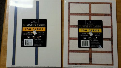 Domitar Business Cards, 3.5x2, lot of 2, 250 cards each, laser perforations