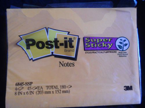 Post-it Super Sticky Notes, 3m, 8 inch x 6 inch, Neon Colors