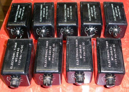 Lot of 9, k.m. white wt-240-ad plug-in electronic timer modules for parts/repair for sale