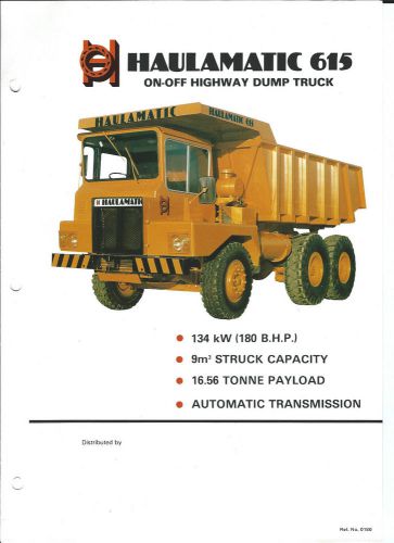 Equipment Brochure - Haulamatic - 615 - On Off Highway Dump Haul Truck (E3111)
