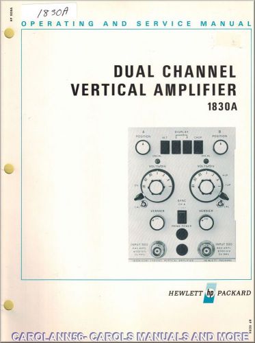 HP Manual 1830A DUAL CHANNEL VERTICAL AMPLIFIER