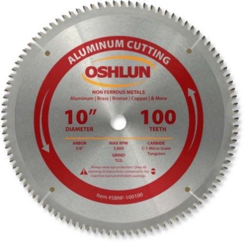 Oshlun SBNF-100100 10-Inch 100 Tooth TCG Saw Blade With 5/8-Inch Arbor For And
