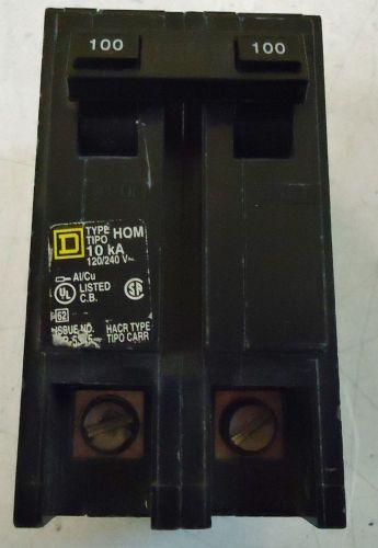 SQUARE D 100A CIRCUIT BREAKER MODEL# HOM2100 0539 2POLE, 120/240V 10KA, 50/60 Hz