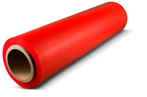 15&#034; 1500&#039; 80 gauge red colored hand stretch plastic wrap shrink film 16 rolls for sale
