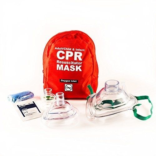 WNL Products Adult/Child Infant CPR Rescue Masks W Valve Lot Medical Case Pack