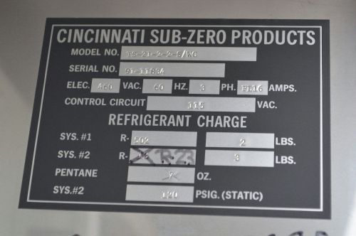 Cincinnati sub-zero ts-21-2-2-s/wc environmental chilling chamber /  freezer for sale