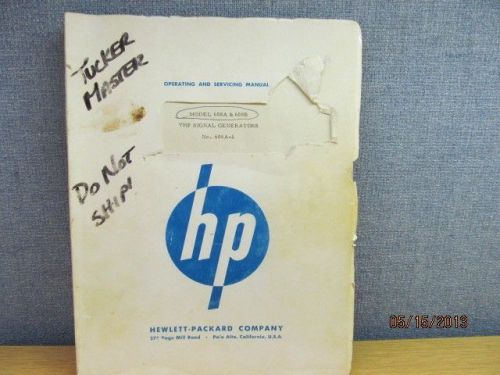 Agilent/HP 608A &amp; 608B VHF Signal Generators Operation and Service Manual/sc(s)