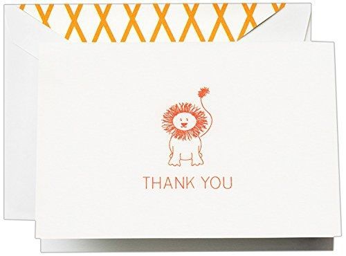 Crane &amp; Co. Clementine Lion Thank You Note (CT1413)